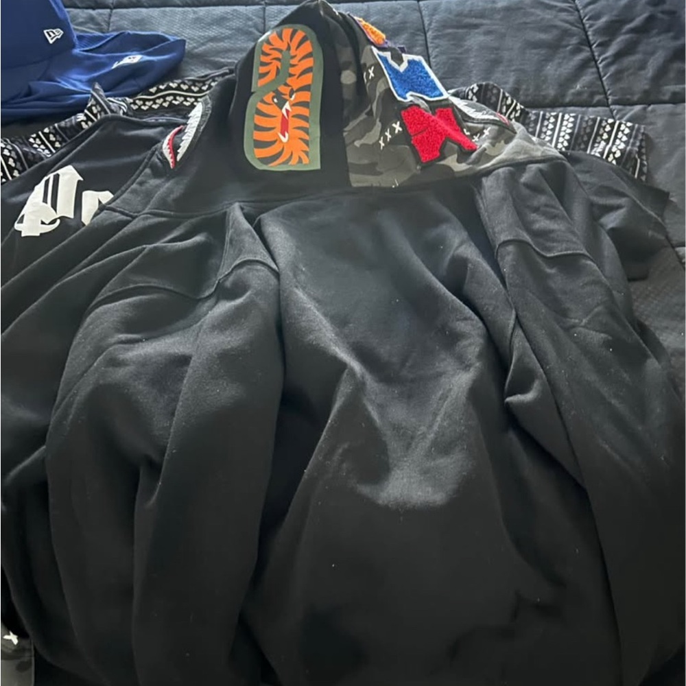 Bape Black and Multicolor Sweater